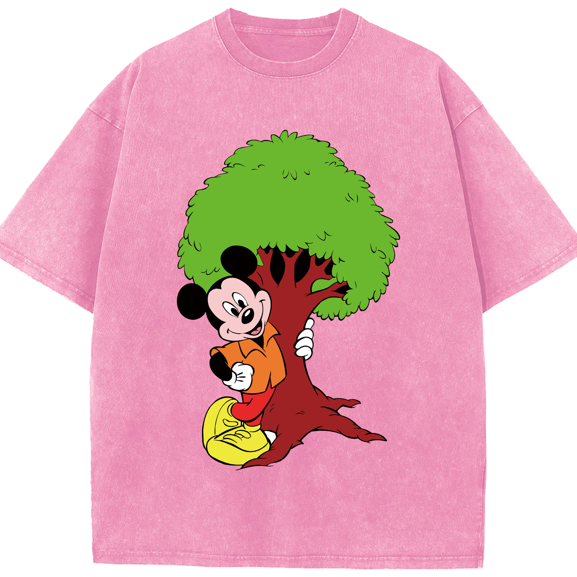 （画像用） ミッキーマウス Mickey Mouse 綿100% ヴィンテージ風 半袖Tシャツ（フロントプリント）